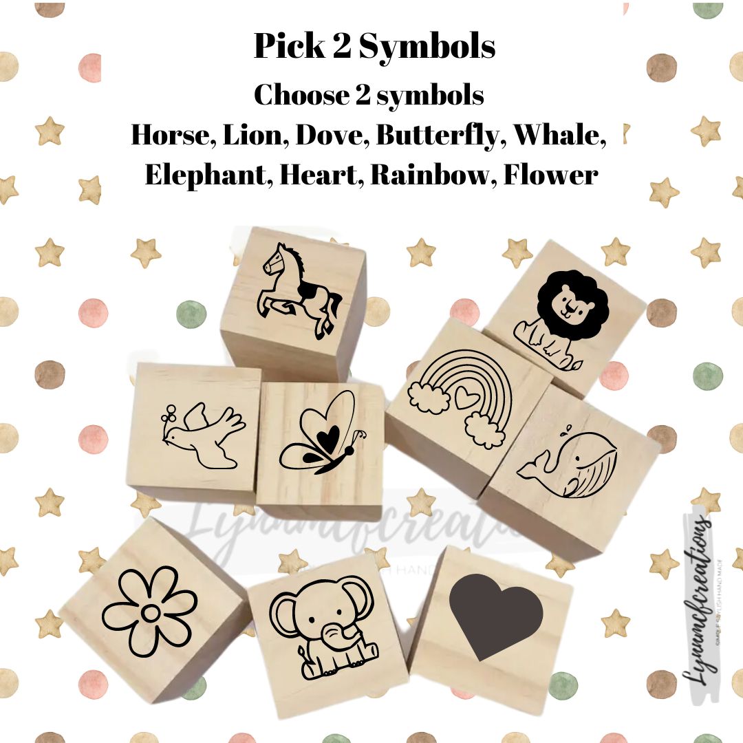 Personalised Laser Engraved Wooden Baby Blocks - 6 Blocks